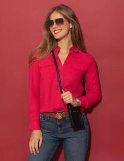 U.S. Polo Assn. CHEST POCKET PLEATED FRONT TOP -Glimmera Cloth Shop VALENTINES DAY 15110